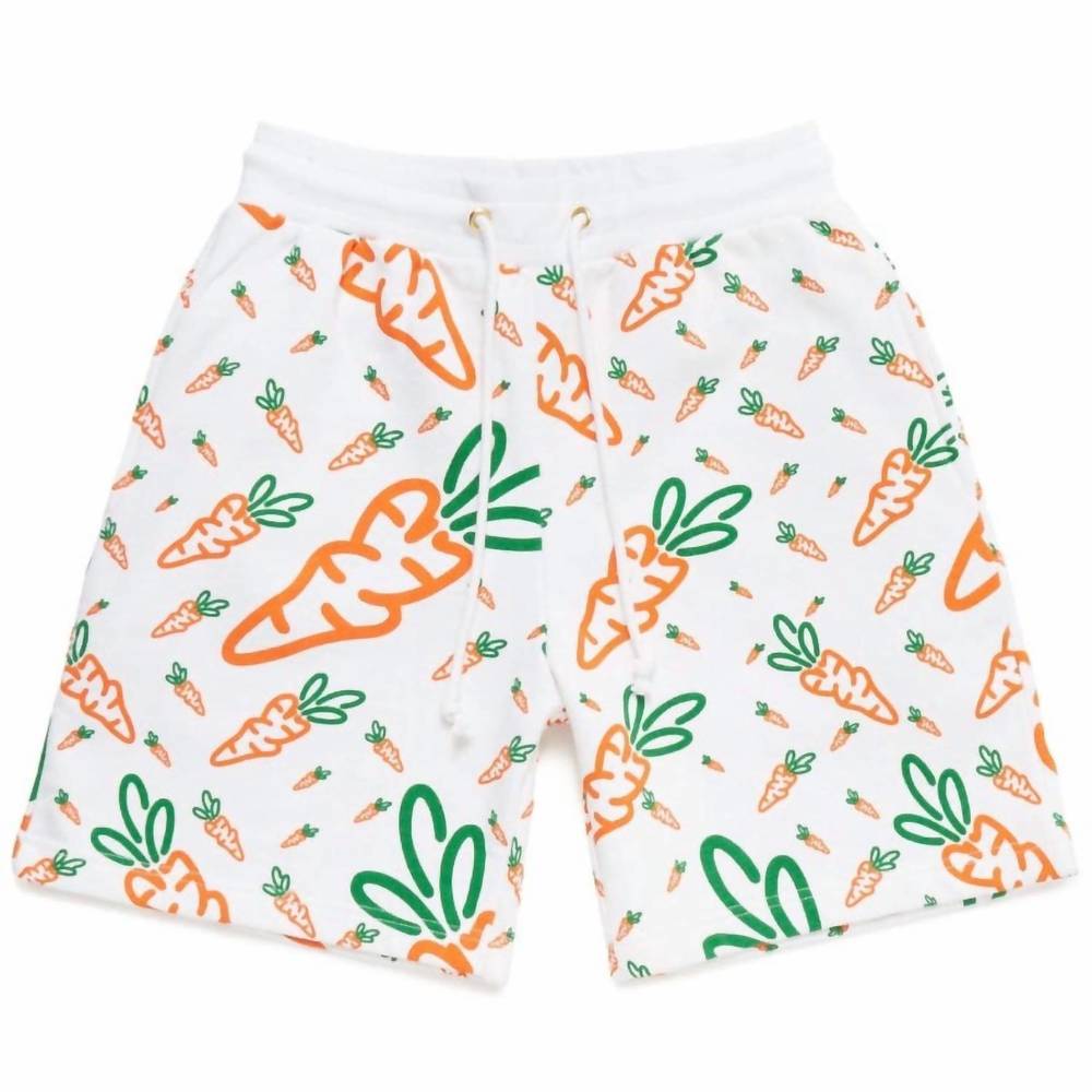 NEW CARROTS men's all over sweatshorts in white